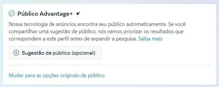 Público Advantage Plus no Meta Ads