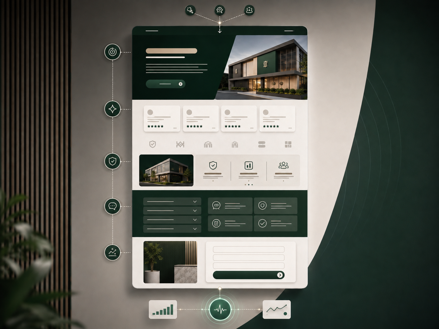 Arquitetura de conversão de uma Landing Page, conectando origem, promessa, prova, objeções, ação e mensuração.
